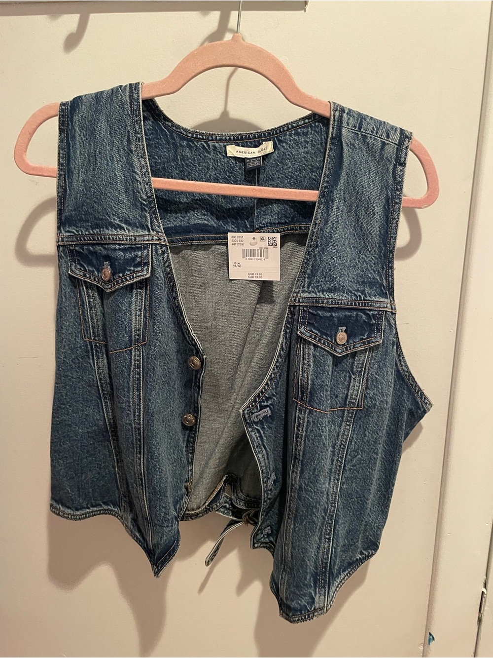 American Eagle Outfitters Medium Blue Denim Vest